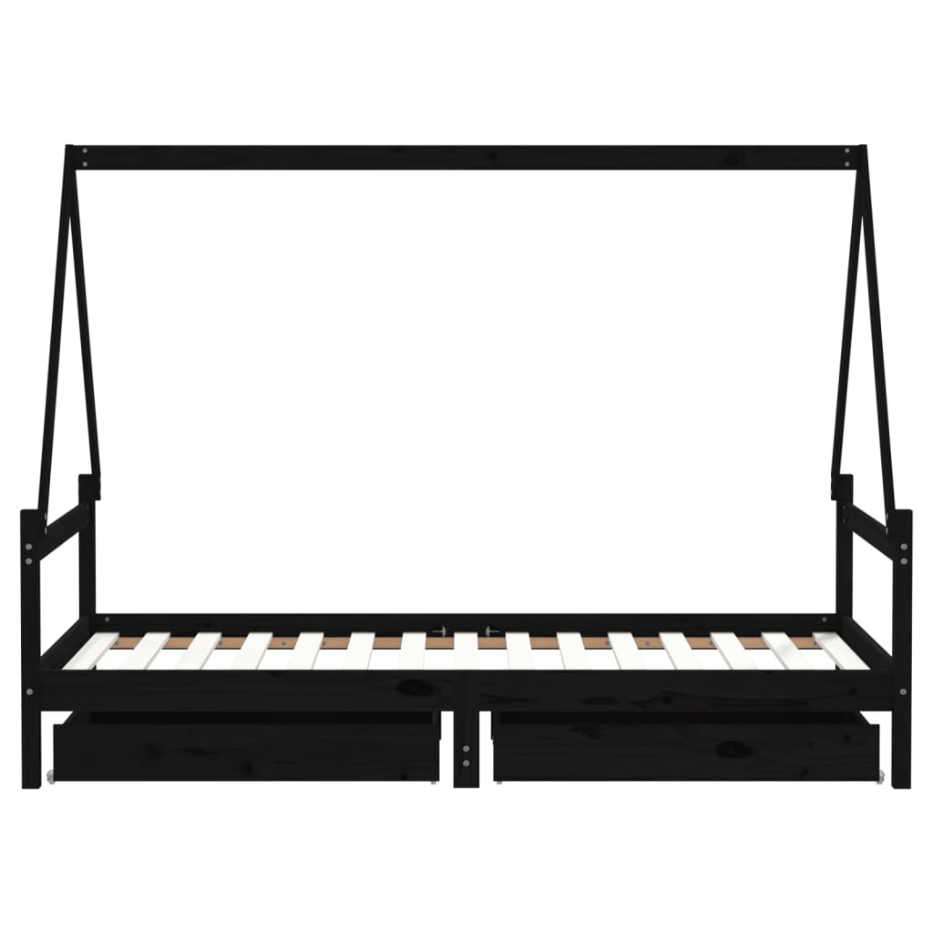 8720845445003_g_en_hd_4 vidaXL Kids Bed Frame with Drawers Black 90x190 cm Solid Wood Pine - Image 6