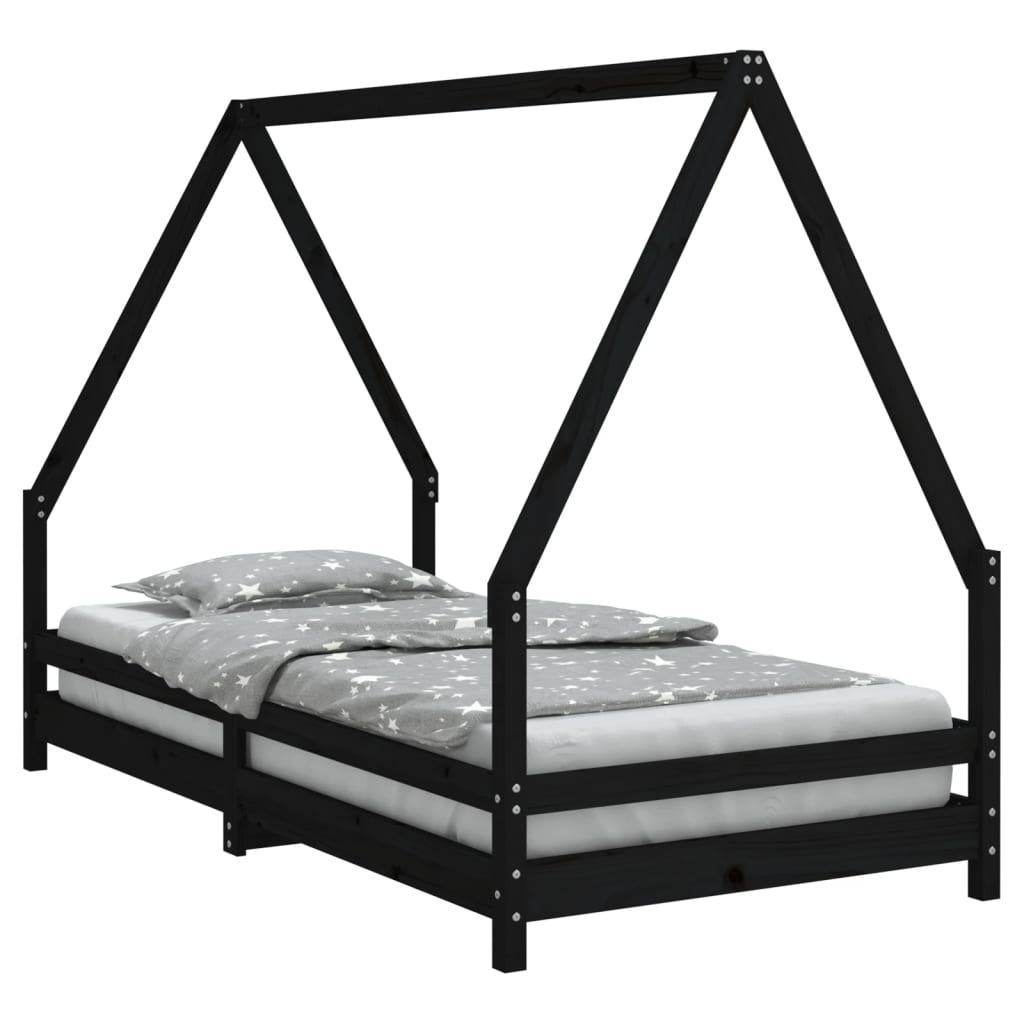 8720845445157_a_en_hd_1 vidaXL Kids Bed Frame Black 90x190 cm Solid Wood Pine - Image 2