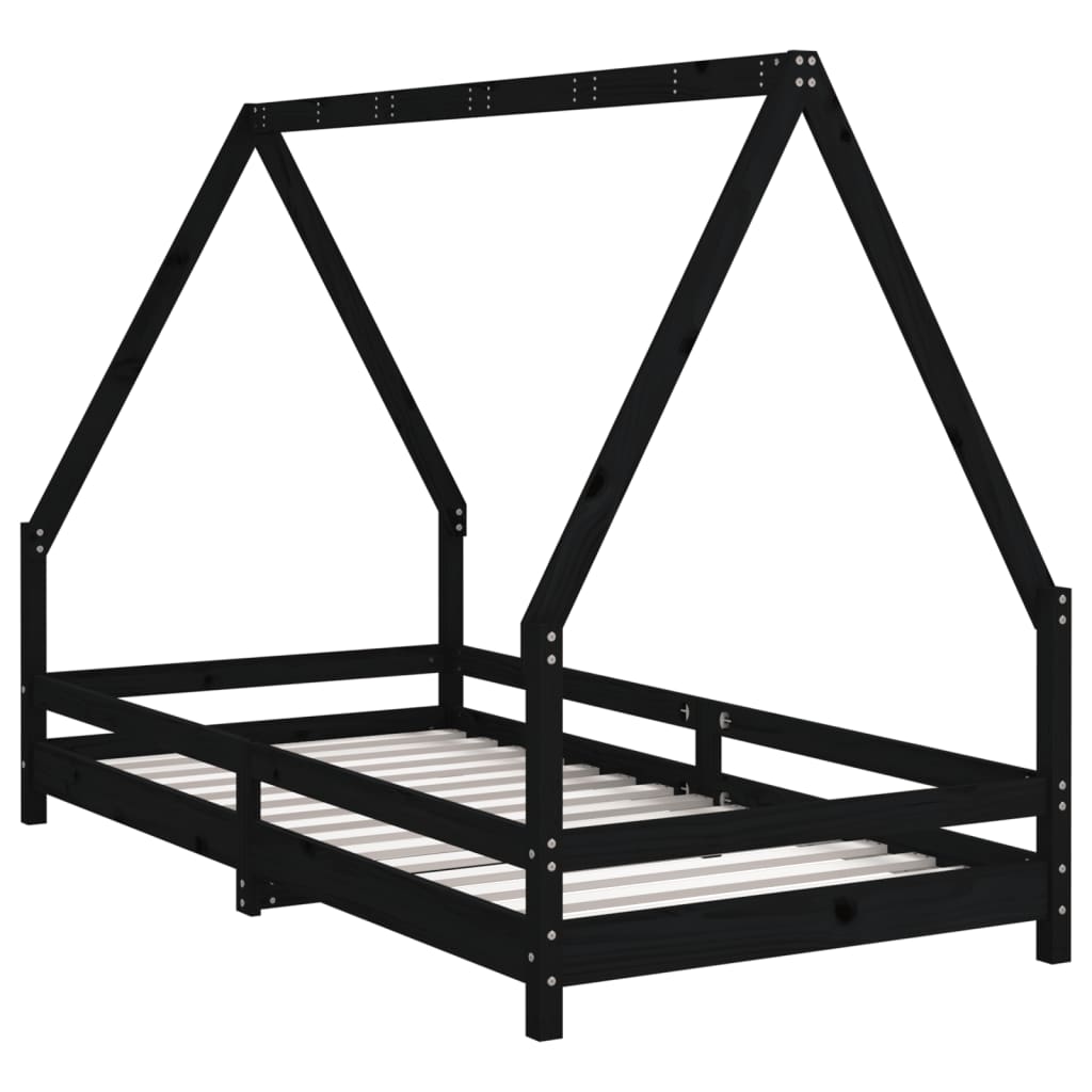 8720845445157_g_en_hd_1 vidaXL Kids Bed Frame Black 90x190 cm Solid Wood Pine - Image 3