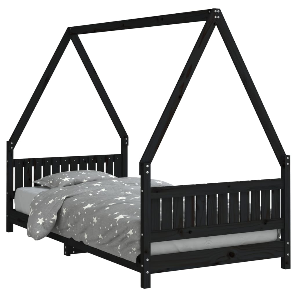 8720845445300_a_en_hd_1 vidaXL Kids Bed Frame Black 90x190 cm Solid Wood Pine - Image 2
