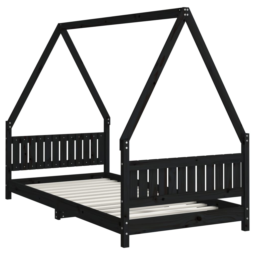 8720845445300_g_en_hd_1 vidaXL Kids Bed Frame Black 90x190 cm Solid Wood Pine - Image 3