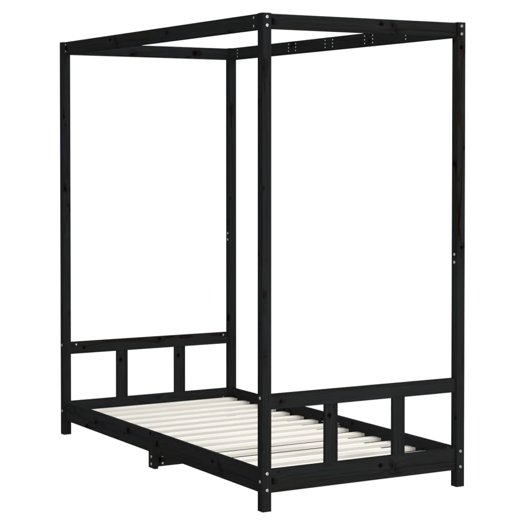 8720845445393_g_en_hd_1 vidaXL Kids Bed Frame Black 90x190 cm Solid Wood Pine - Image 3