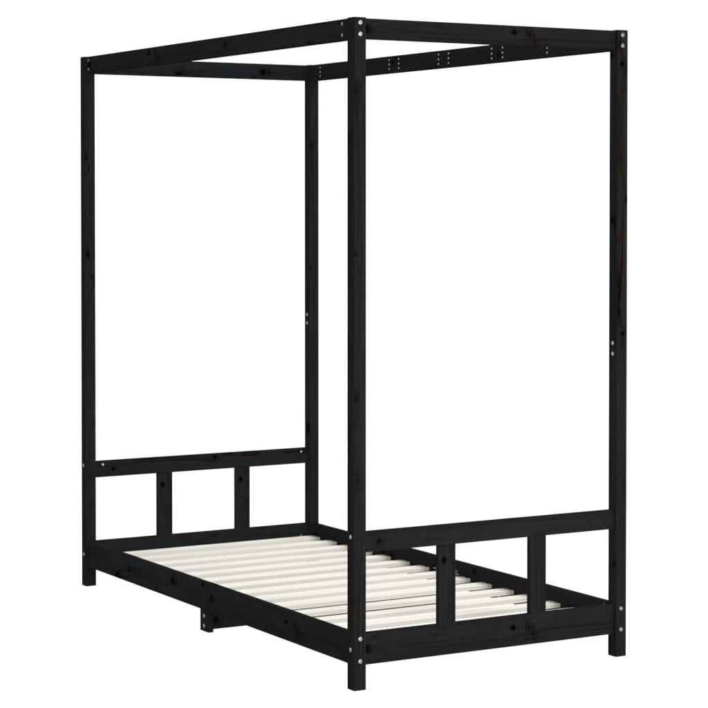 8720845445393_g_en_hd_4 vidaXL Kids Bed Frame Black 90x190 cm Solid Wood Pine - Image 6