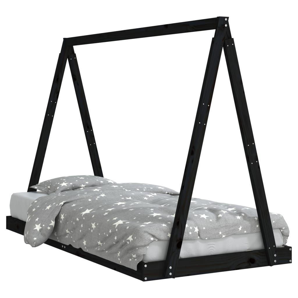 8720845445546_a_en_hd_1 vidaXL Kids Bed Frame Black 90x190 cm Solid Wood Pine - Image 2