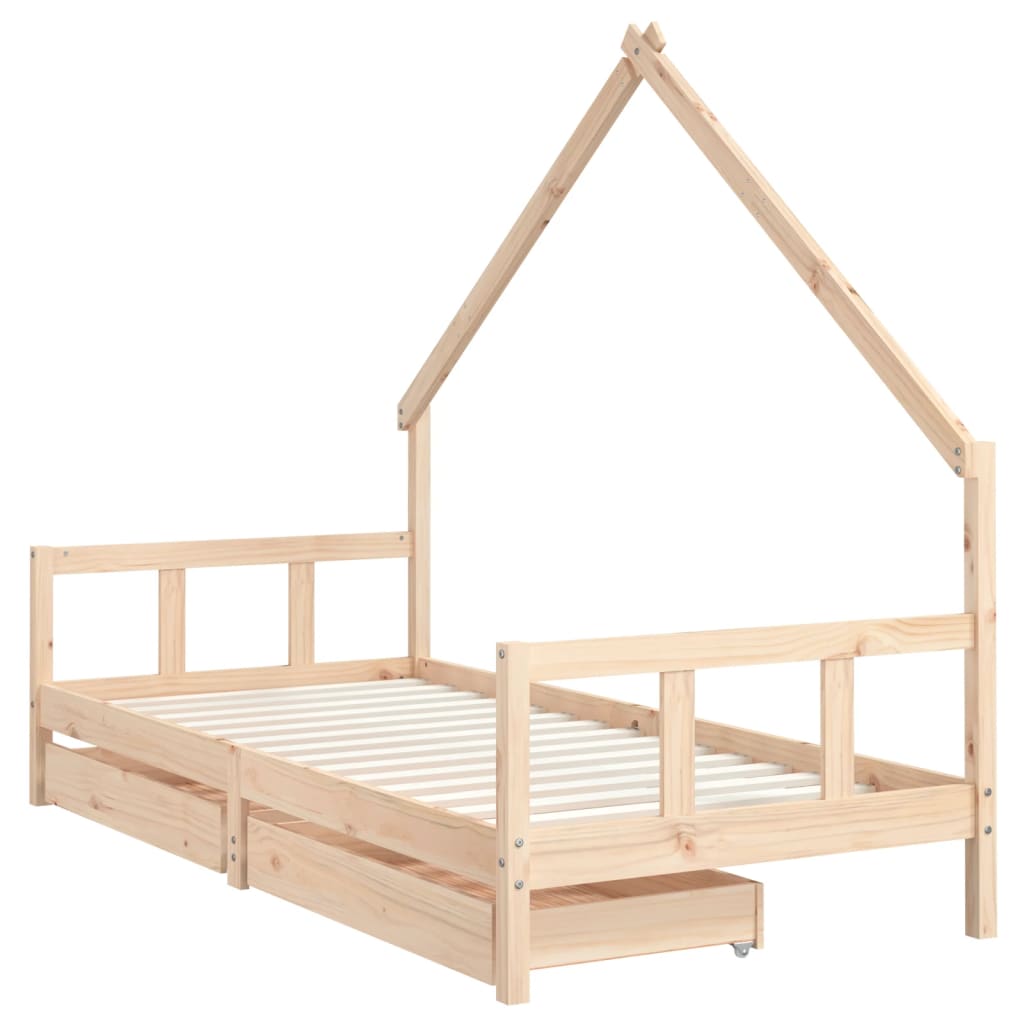 8720845445676_g_en_hd_1 vidaXL Kids Bed Frame with Drawers 90x190 cm Solid Wood Pine - Image 3