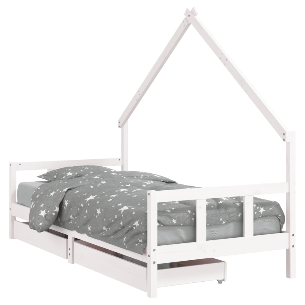 8720845445683_a_en_hd_1 vidaXL Kids Bed Frame with Drawers White 90x190 cm Solid Wood Pine - Image 2