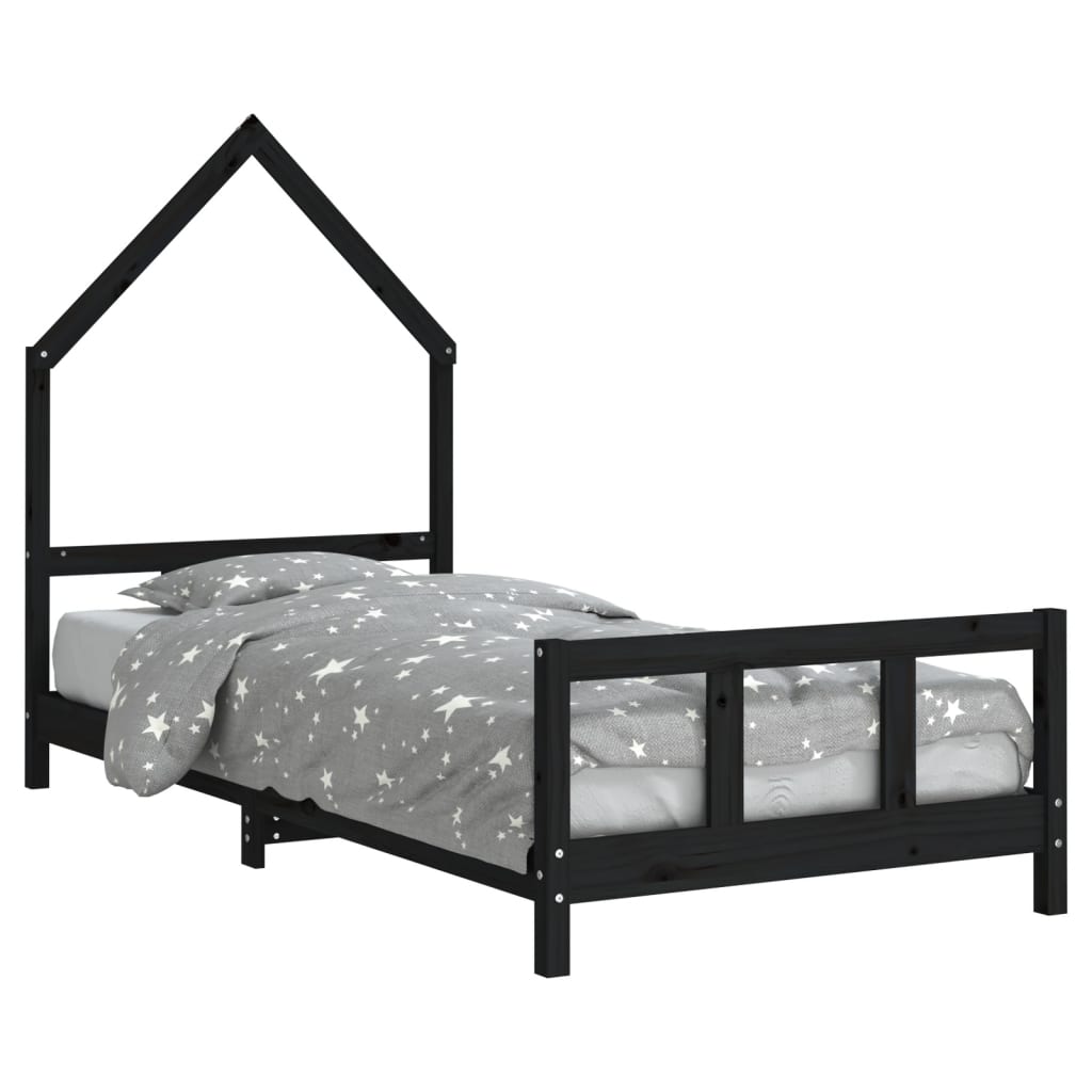 8720845445843_a_en_hd_1 vidaXL Kids Bed Frame Black 92x187 cm Single Solid Wood Pine - Image 2