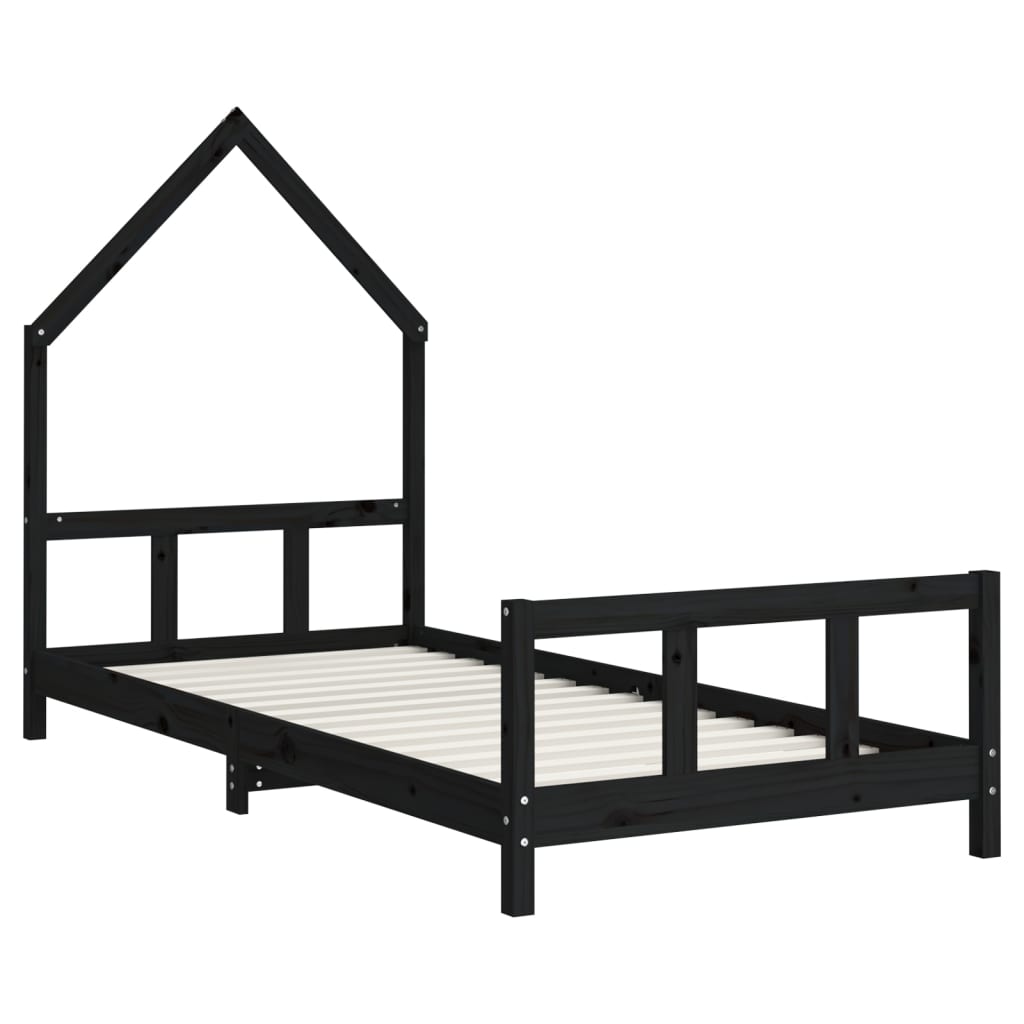 8720845445843_g_en_hd_1 vidaXL Kids Bed Frame Black 92x187 cm Single Solid Wood Pine - Image 3