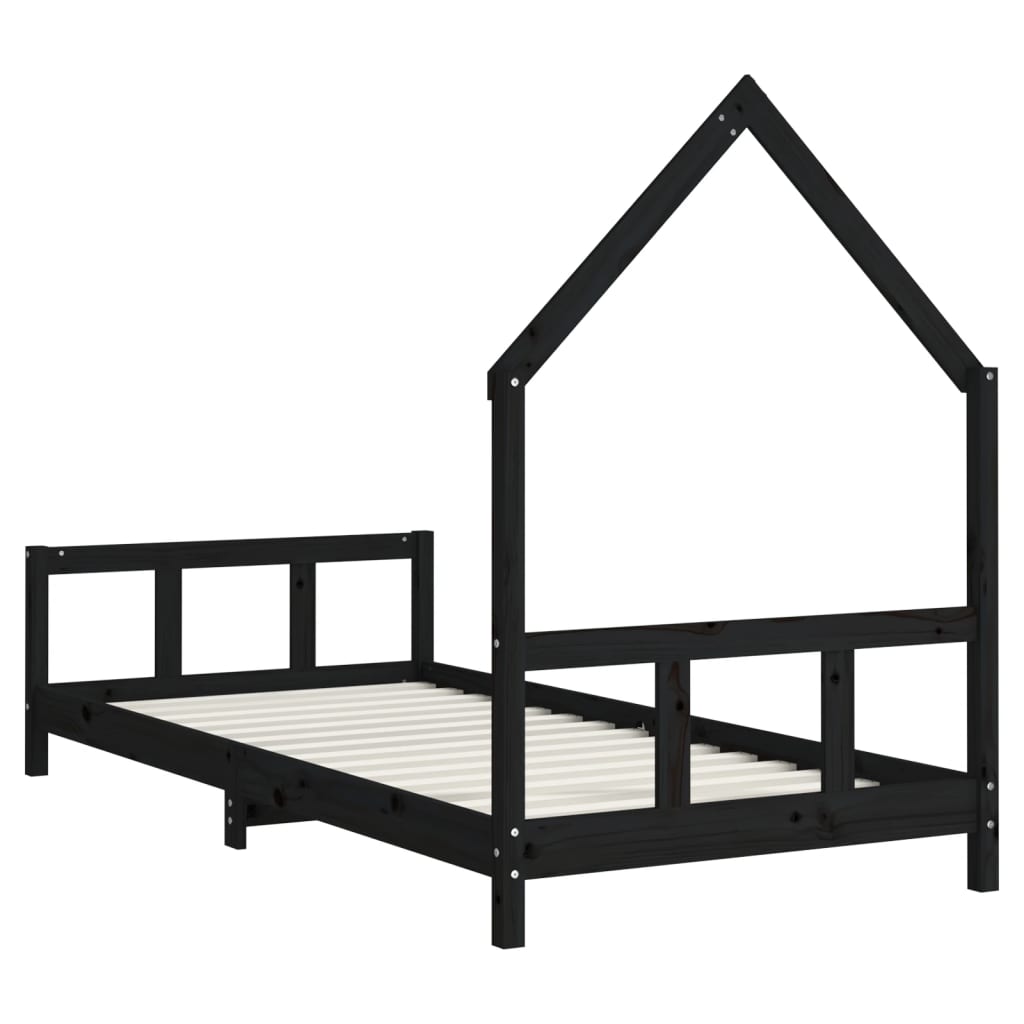 8720845445843_g_en_hd_4 vidaXL Kids Bed Frame Black 92x187 cm Single Solid Wood Pine - Image 6
