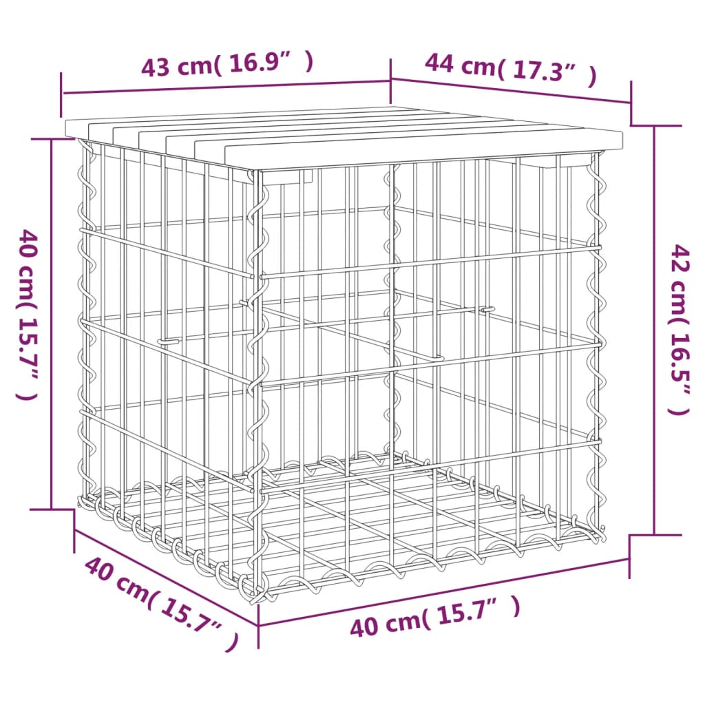 8720845446017_g_en_hd_6 vidaXL Garden Bench Gabion Design 43x44x42 cm Solid Wood Douglas - Image 8