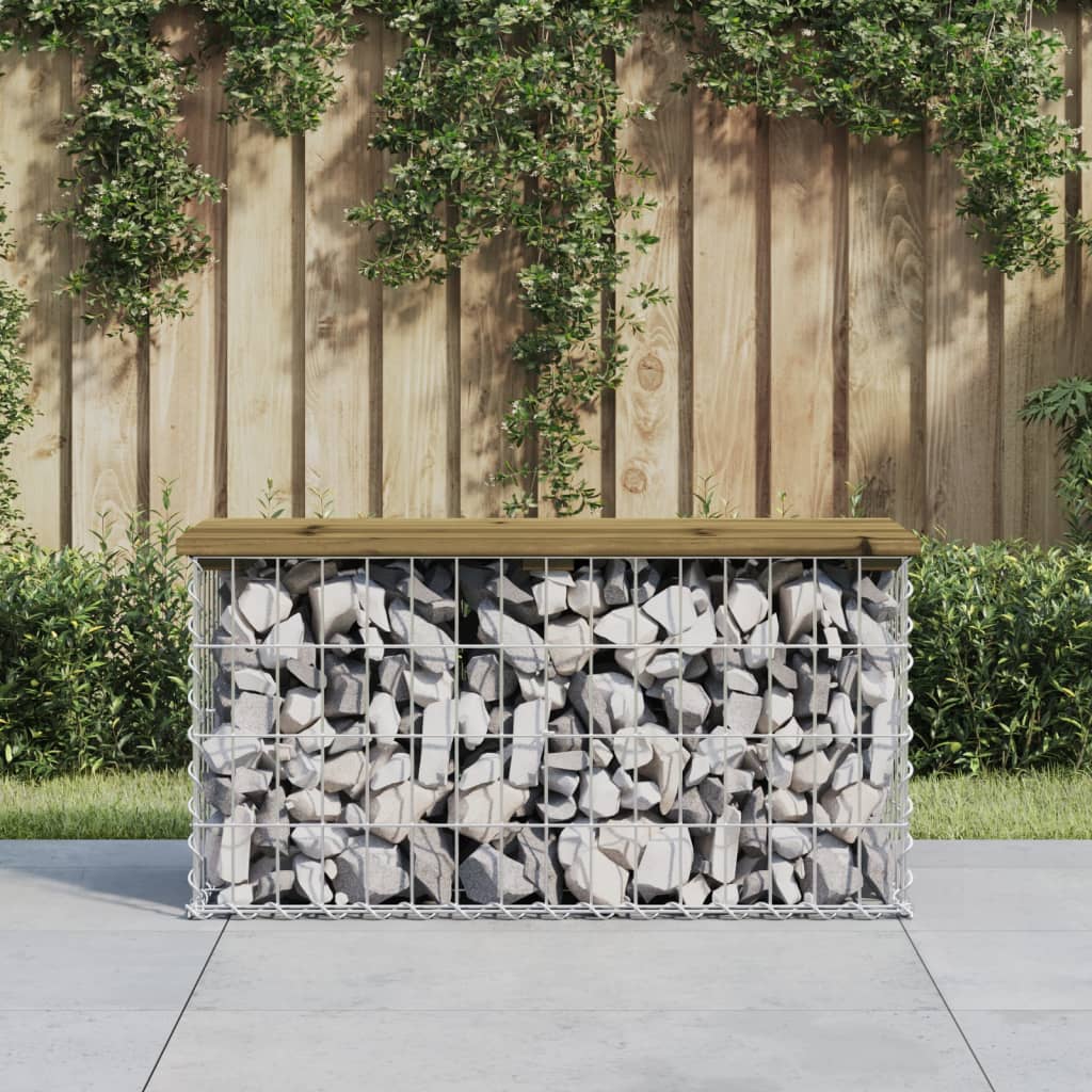 8720845446147_m_en_hd_1 vidaXL Garden Bench Gabion Design 83x31.5x42 cm Impregnated Wood Pine - Image 1