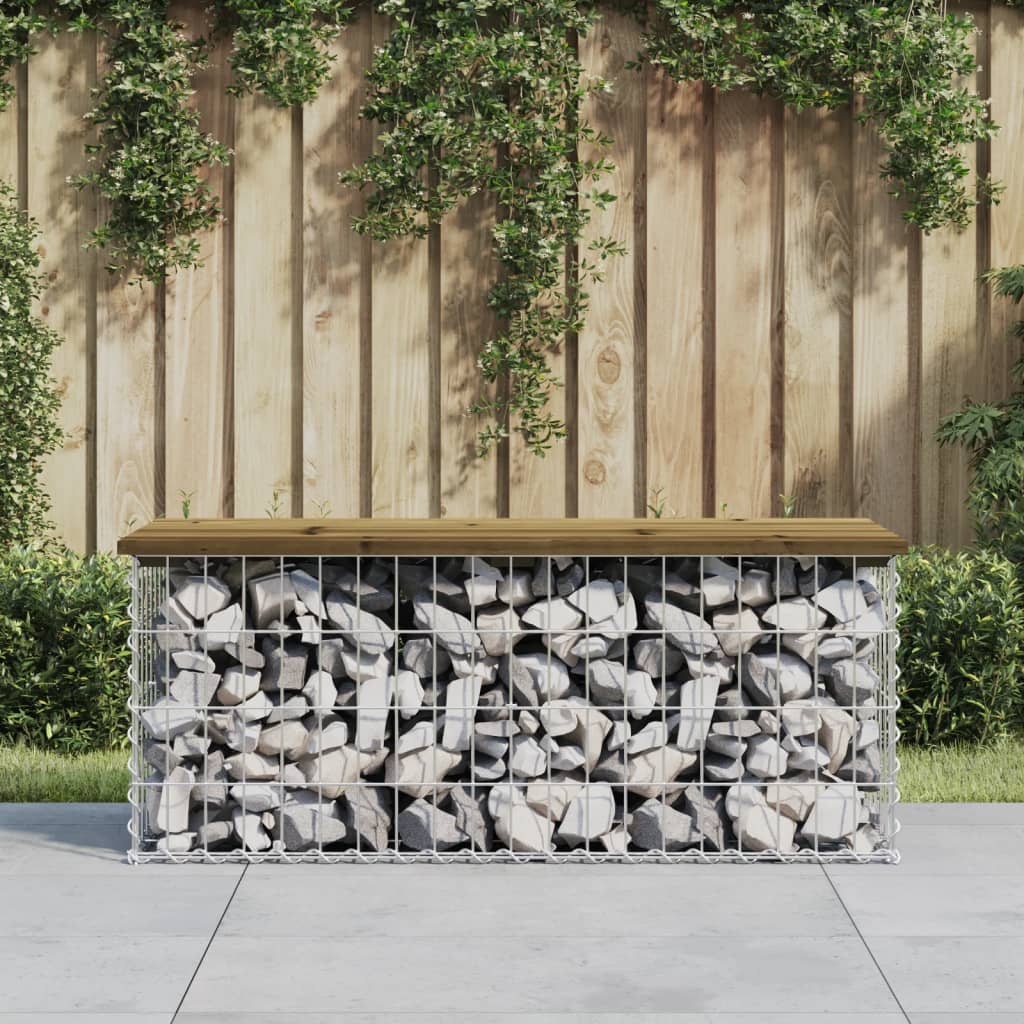 8720845446260_m_en_hd_1 vidaXL Garden Bench Gabion Design 103x44x42 cm Impregnated Wood Pine - Image 1