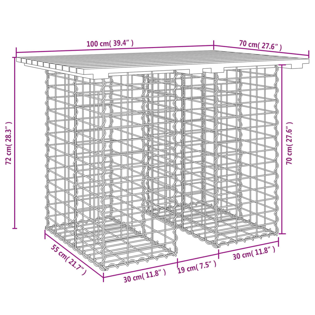 8720845446284_g_en_hd_6 vidaXL Garden Bench Gabion Design 100x70x72 cm Solid Wood Douglas - Image 8