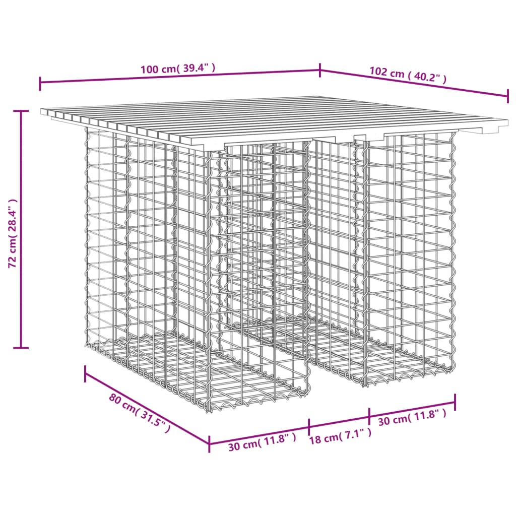 8720845446345_g_en_hd_6 vidaXL Garden Bench Gabion Design 100x102x72 cm Solid Wood Douglas - Image 8