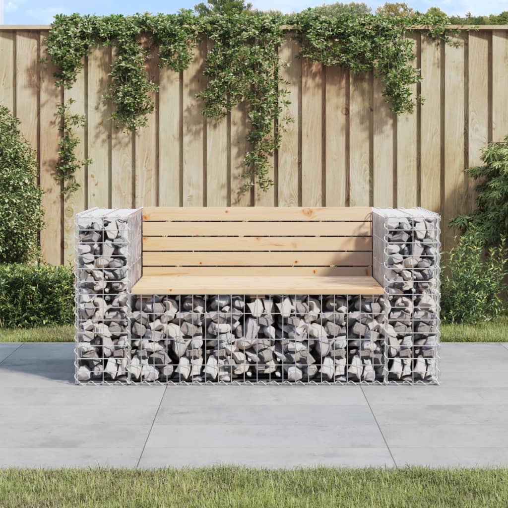 8720845446420_m_en_hd_1 vidaXL Garden Bench Gabion Design 143x71x65.5 cm Solid Wood Pine - Image 1