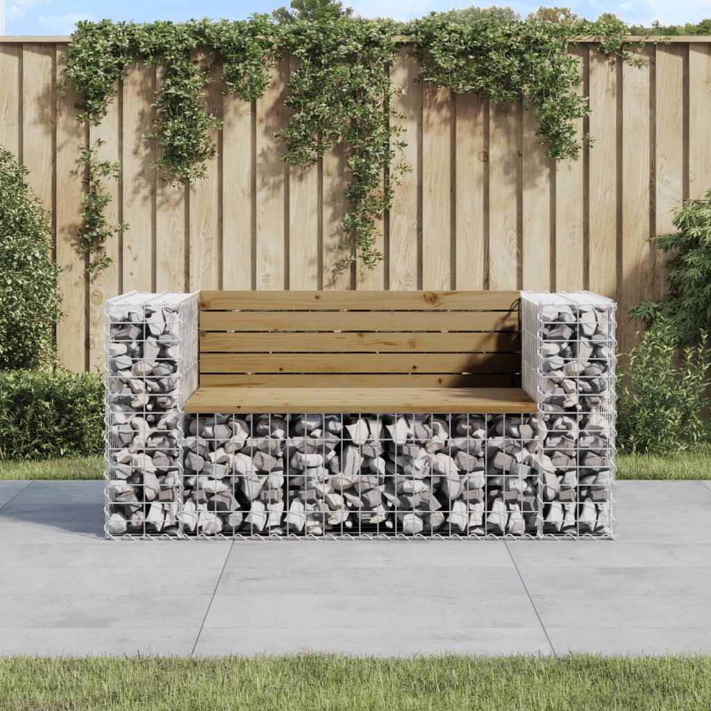 8720845446444_m_en_hd_1 vidaXL Garden Bench Gabion Design 143x71x65.5 cm Impregnated Wood Pine - Image 1