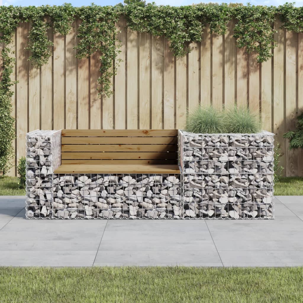 8720845453343_m_en_hd_1 vidaXL Garden Bench with Gabion Basket Impregnated Wood Pine - Image 1