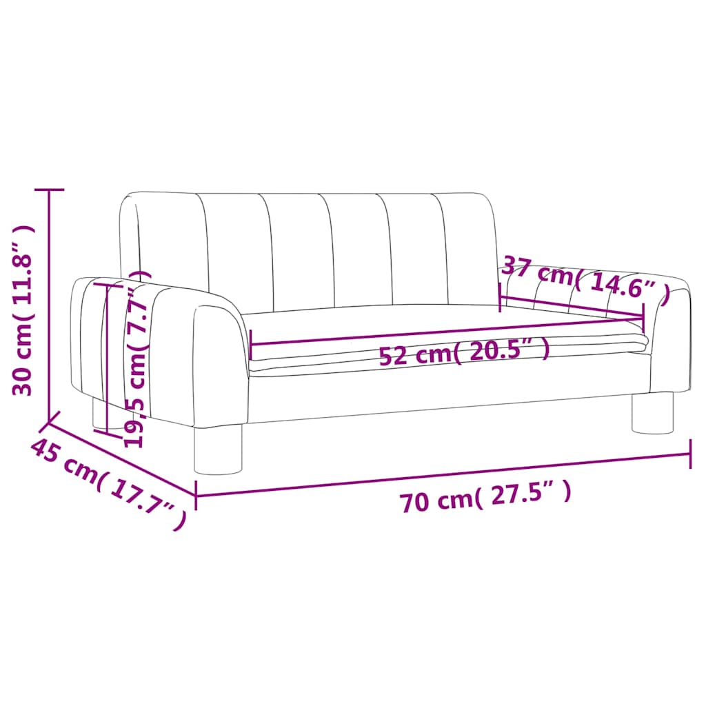 8720845455835_g_en_hd_5 vidaXL Kids Sofa Dark Grey 70x45x30 cm Fabric - Image 7