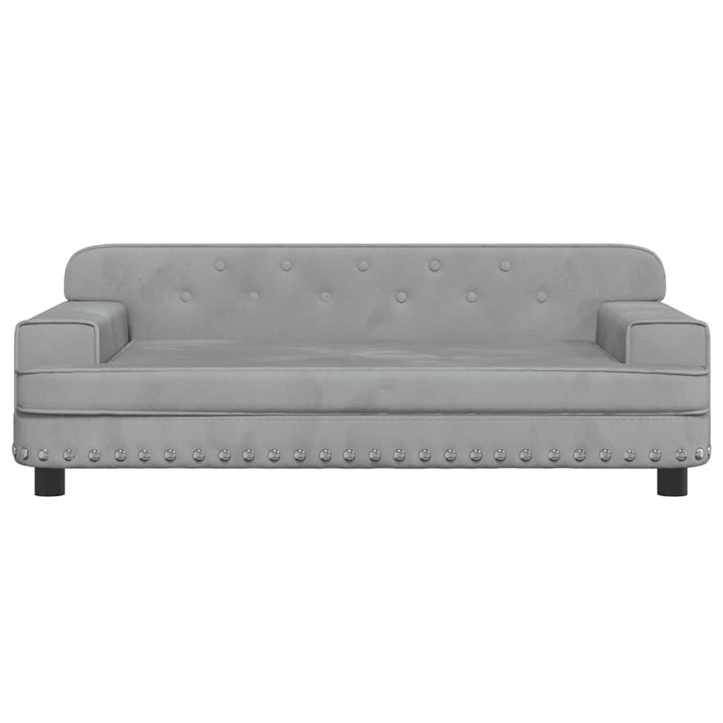 8720845455934_g_en_hd_1 vidaXL Kids Sofa Light Grey 90x53x30 cm Velvet - Image 3