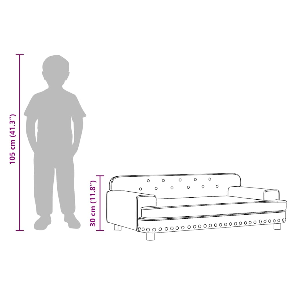 8720845455934_g_en_hd_7 vidaXL Kids Sofa Light Grey 90x53x30 cm Velvet - Image 9