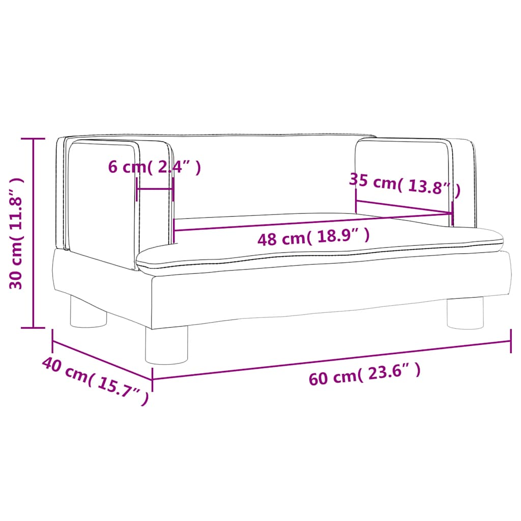 8720845456313_g_en_hd_5 vidaXL Kids Sofa Light Grey 60x40x30 cm Velvet - Image 7