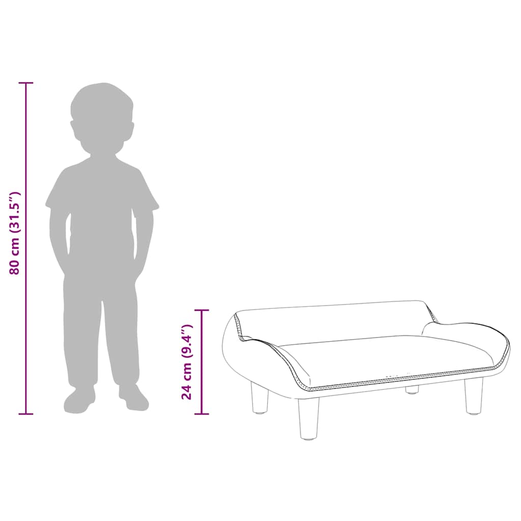 8720845456634_g_en_hd_6 vidaXL Kids Sofa Light Grey 70x40x24 cm Velvet - Image 8