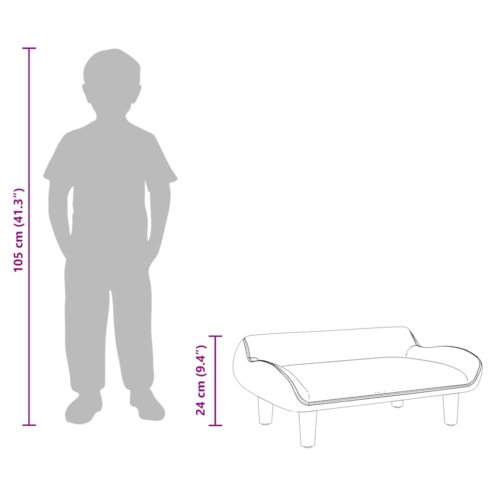 8720845456634_g_en_hd_7 vidaXL Kids Sofa Light Grey 70x40x24 cm Velvet - Image 9