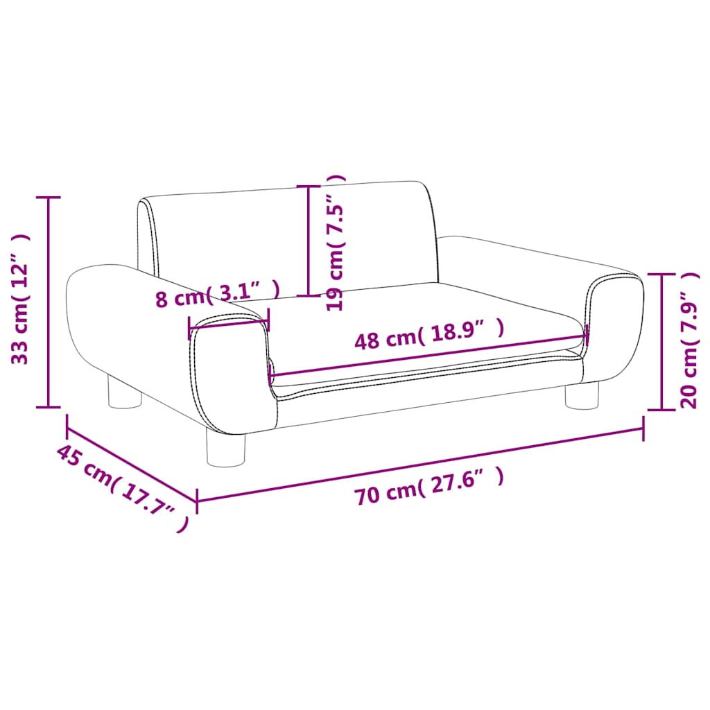 8720845457006_g_en_hd_5 vidaXL Kids Sofa Light Grey 70x45x33 cm Velvet - Image 7