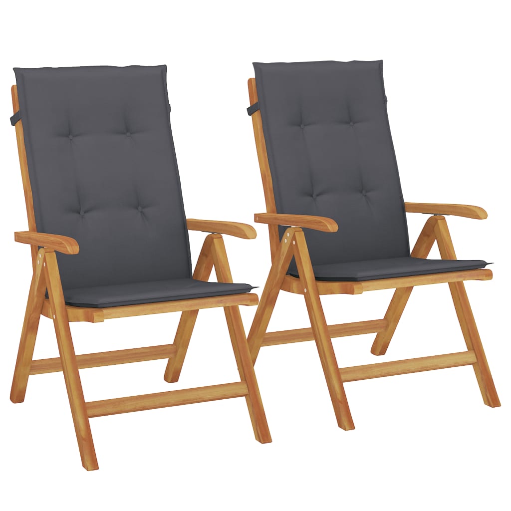 8720845457983_a_en_hd_1 vidaXL Reclining Garden Chairs with Cushions 2 pcs Solid Wood Teak - Image 2