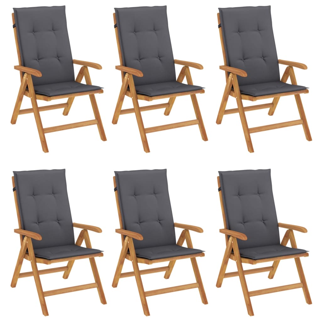 8720845458584_a_en_hd_1 vidaXL Reclining Garden Chairs with Cushions 6 pcs Solid Wood Teak - Image 2