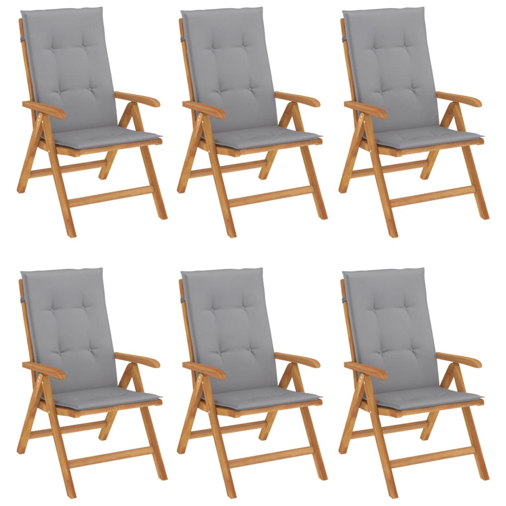 8720845458591_a_en_hd_1 vidaXL Reclining Garden Chairs with Cushions 6 pcs Solid Wood Teak - Image 2