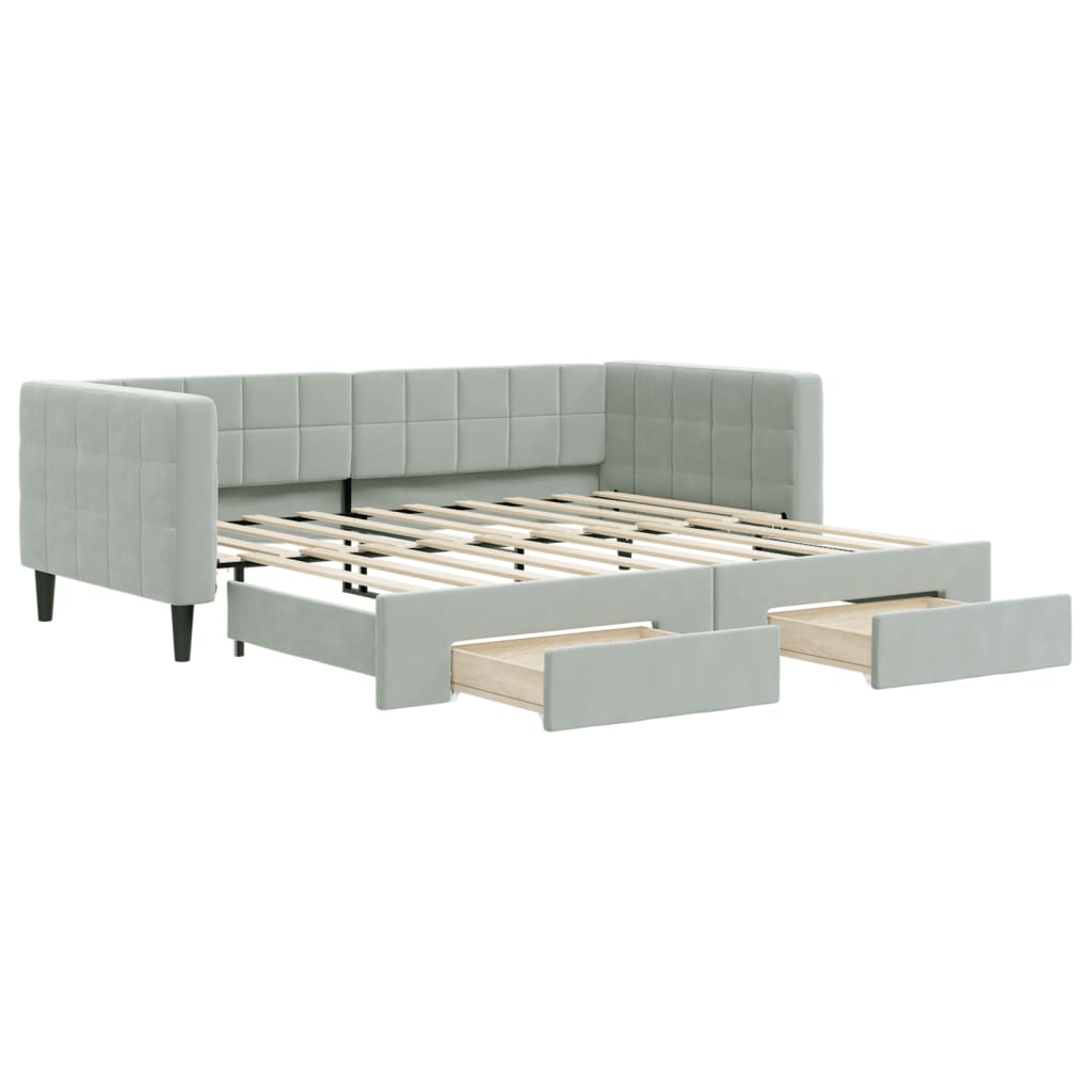 8720845461263_a_en_hd_1 vidaXL Daybed with Trundle&Drawers without Mattress Light Grey 90x190 cm - Image 2