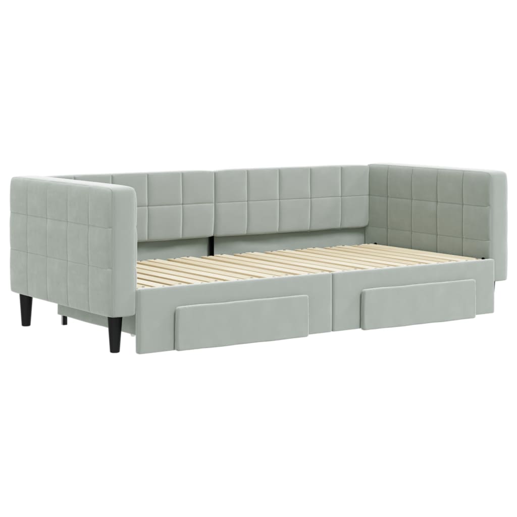 8720845461263_g_en_hd_1 vidaXL Daybed with Trundle&Drawers without Mattress Light Grey 90x190 cm - Image 3