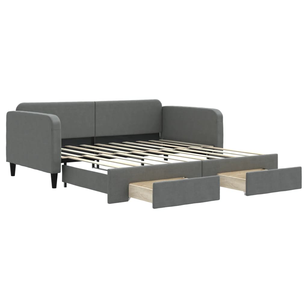 8720845462376_a_en_hd_1 vidaXL Daybed with Trundle&Drawers without Mattress Dark Grey 90x190 cm - Image 2