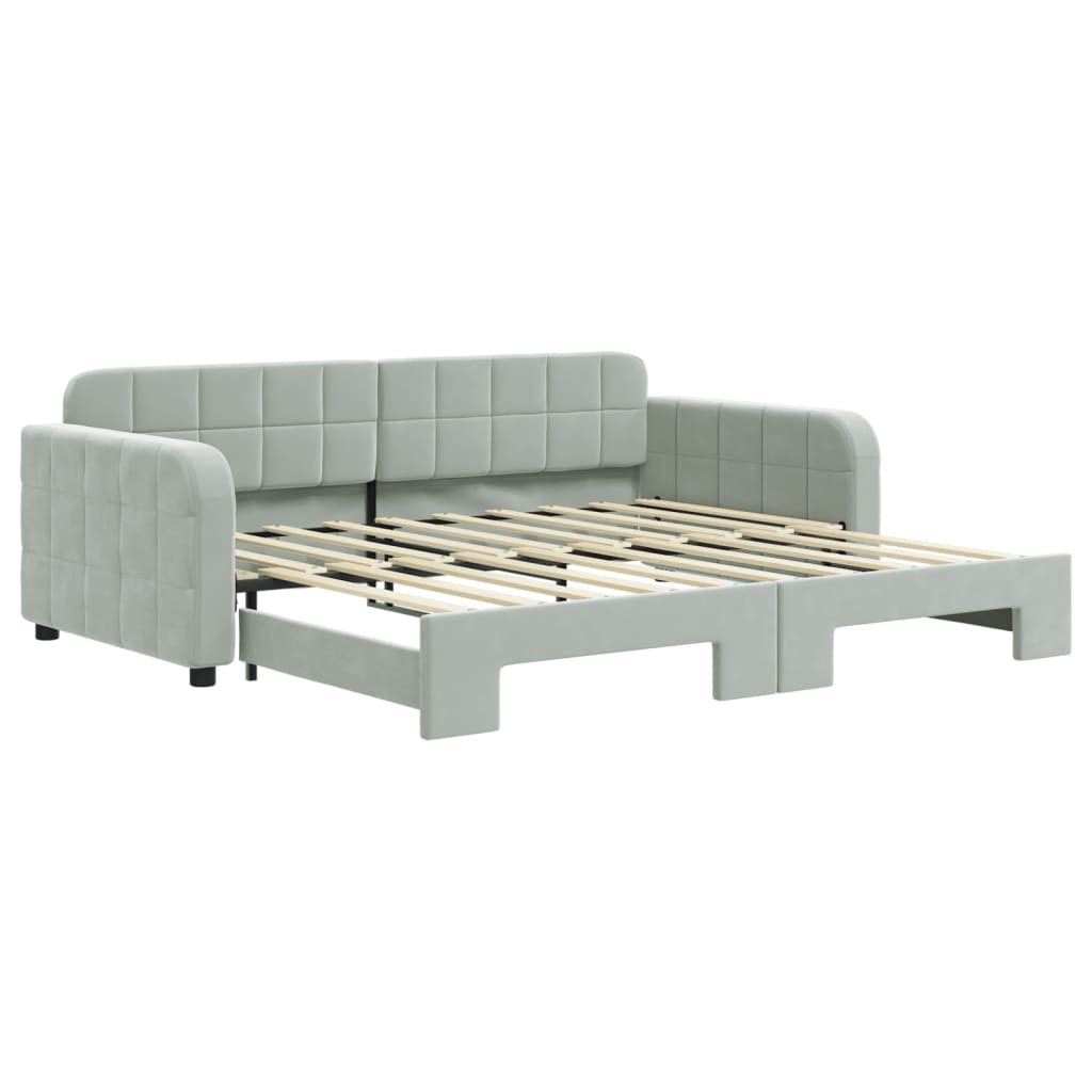8720845463168_a_en_hd_1 vidaXL Daybed with Trundle without Mattress Light Grey 90x190 cm - Image 2