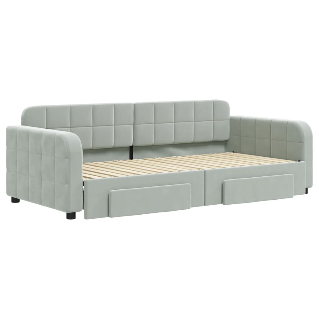 8720845463649_g_en_hd_1 vidaXL Daybed with Trundle&Drawers without Mattress Light Grey 90x190 cm - Image 3