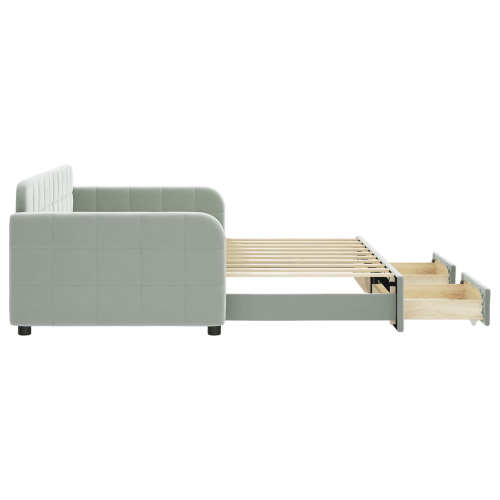 8720845463649_g_en_hd_2 vidaXL Daybed with Trundle&Drawers without Mattress Light Grey 90x190 cm - Image 4