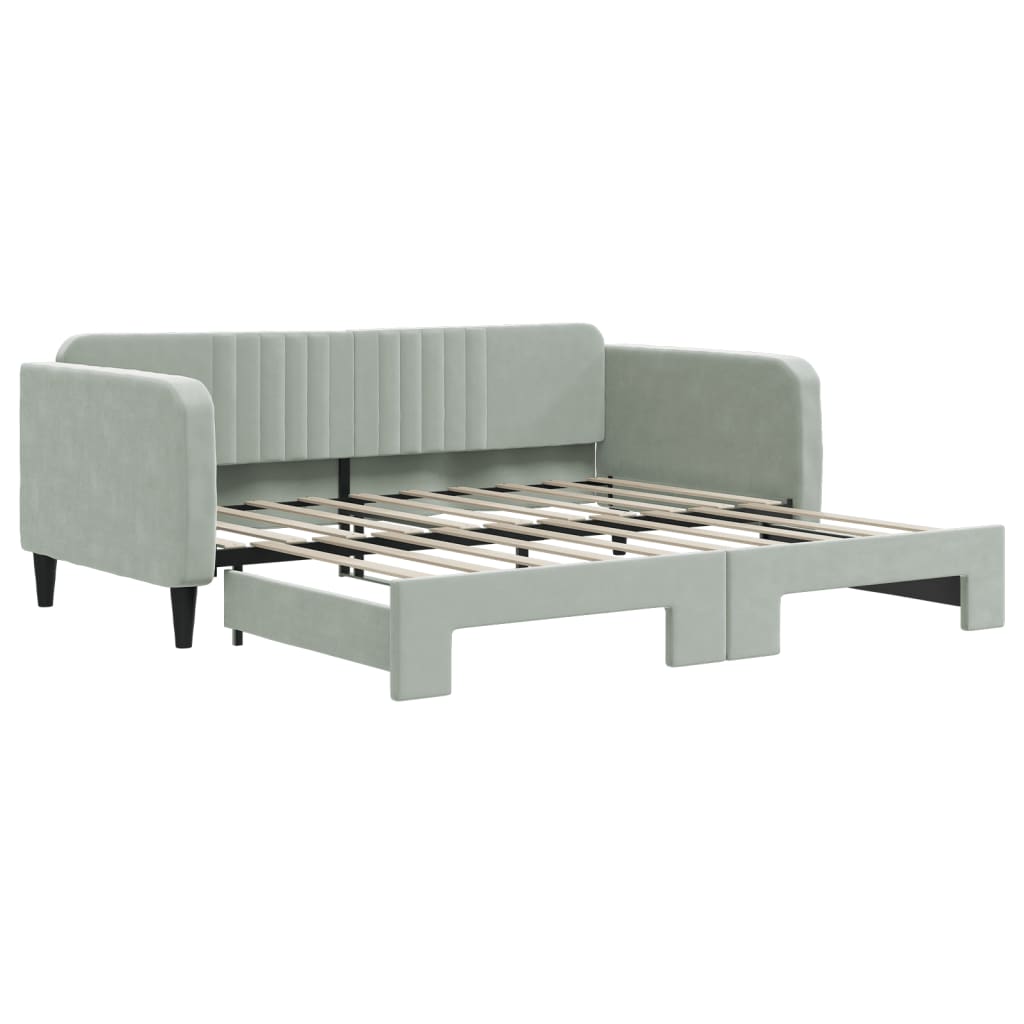 8720845464509_a_en_hd_1 vidaXL Daybed with Trundle without Mattress Light Grey 90x190 cm - Image 2