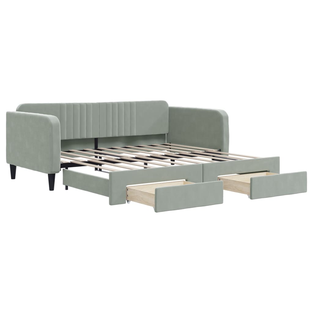 8720845464981_a_en_hd_1 vidaXL Daybed with Trundle&Drawers without Mattress Light Grey 90x190 cm - Image 2