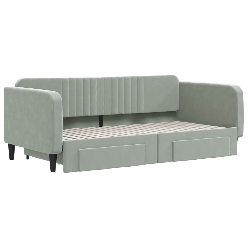 8720845464981_g_en_hd_1 vidaXL Daybed with Trundle&Drawers without Mattress Light Grey 90x190 cm - Image 3