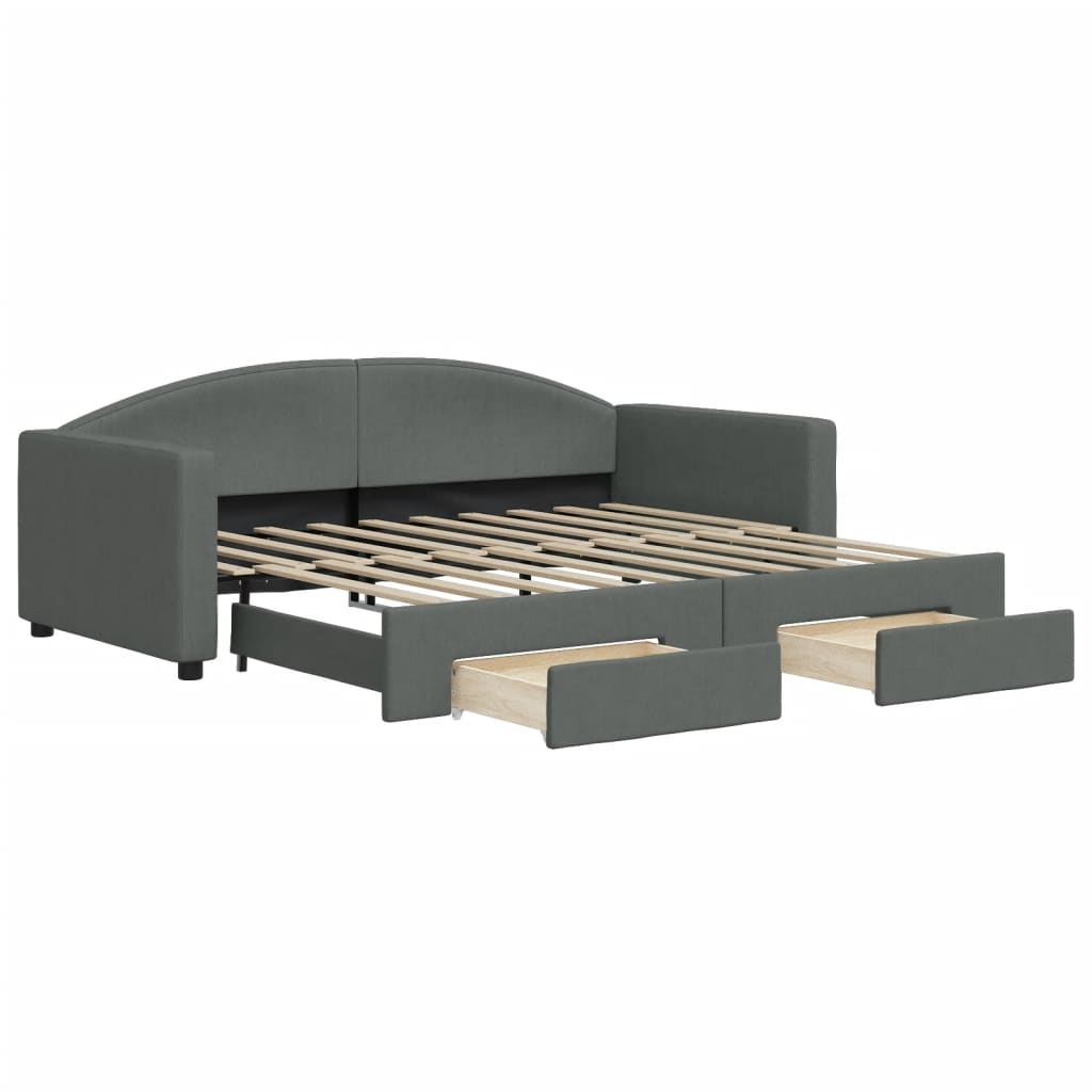 8720845466091_a_en_hd_1 vidaXL Daybed with Trundle&Drawers without Mattress Dark Grey 90x190 cm - Image 2