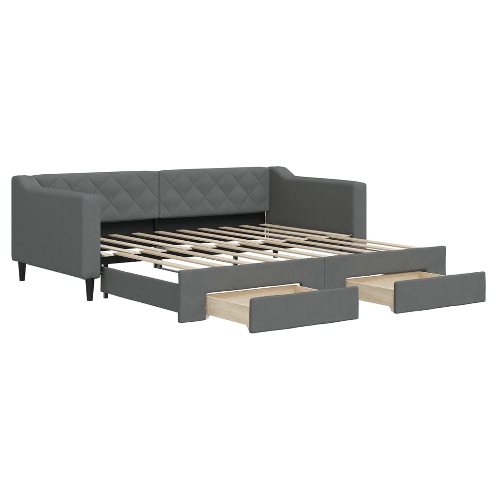 8720845468477_a_en_hd_1 vidaXL Daybed with Trundle&Drawers without Mattress Dark Grey 90x190 cm - Image 2