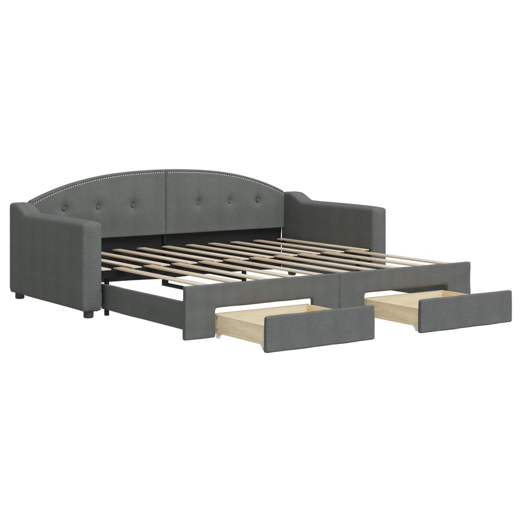 8720845469511_a_en_hd_1 vidaXL Daybed with Trundle&Drawers without Mattress Dark Grey 90x190 cm - Image 2