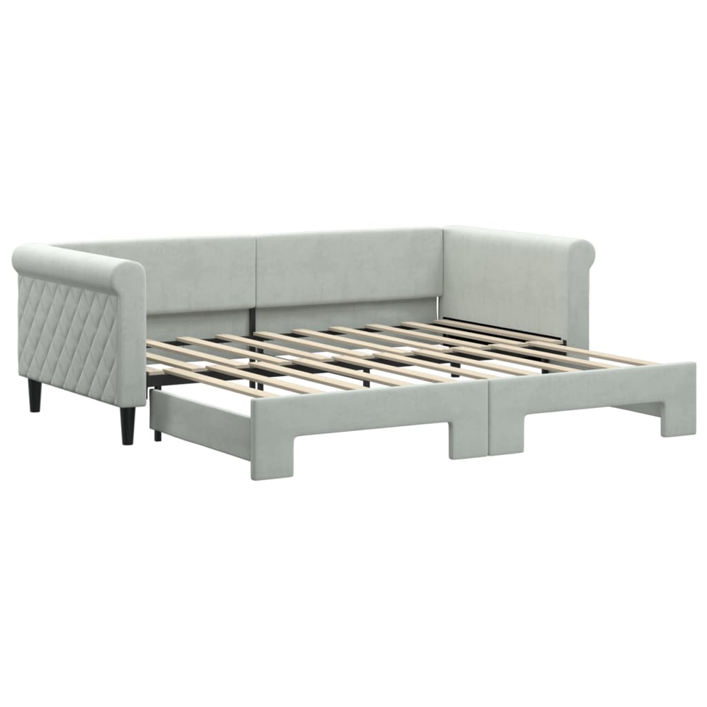 8720845471545_a_en_hd_1 vidaXL Daybed with Trundle without Mattress Light Grey 90x190 cm - Image 2