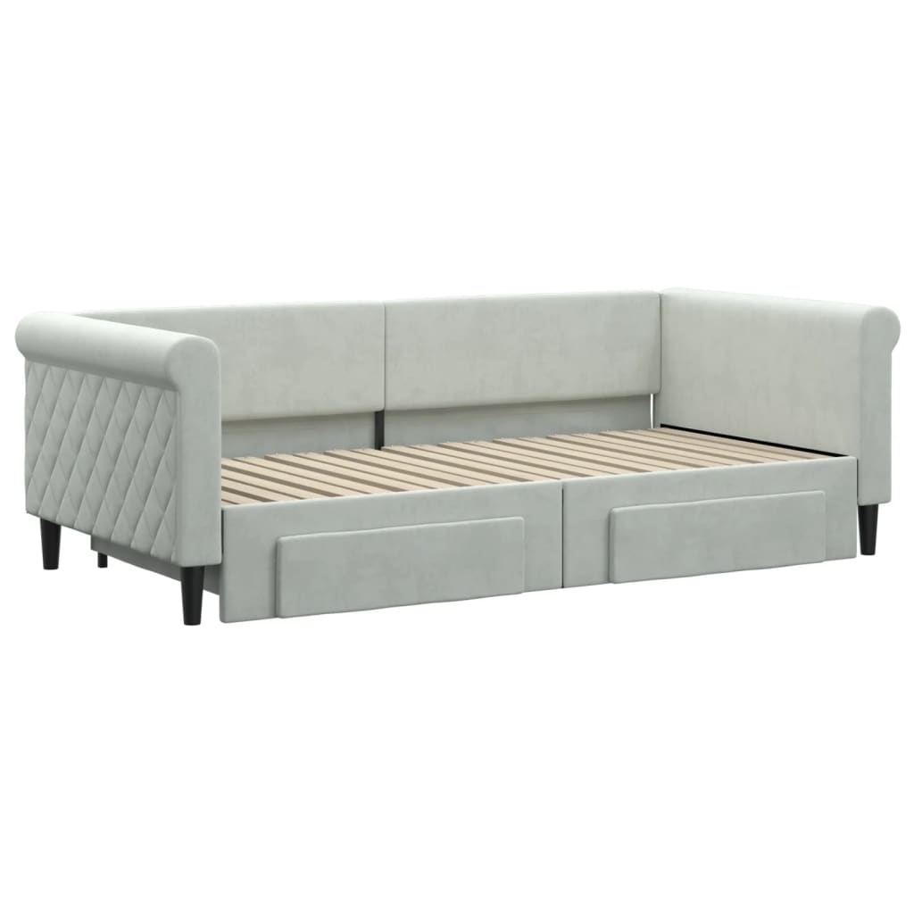 8720845472023_g_en_hd_1 vidaXL Daybed with Trundle&Drawers without Mattress Light Grey 90x190 cm - Image 3