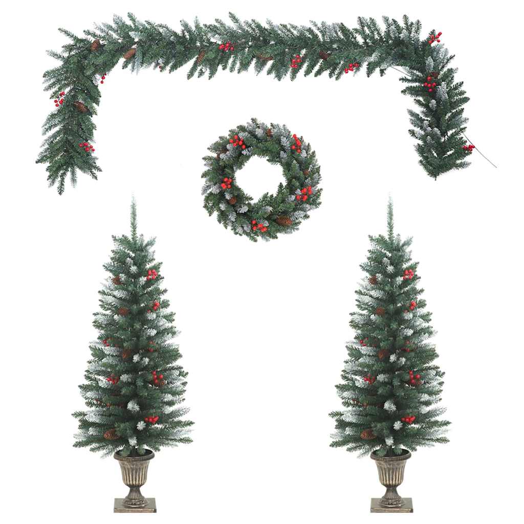 8720845472610_a_en_hd_1 vidaXL 4 Piece Christmas Door Decoration Set PVC - Image 2