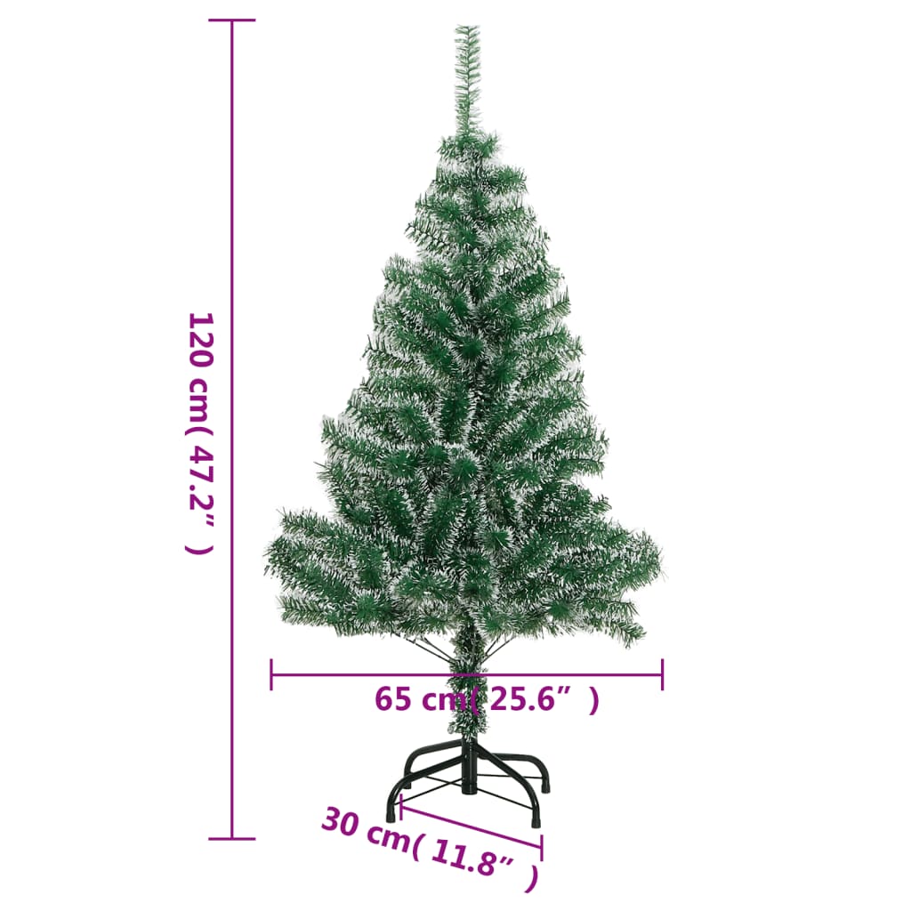 8720845472641_g_en_hd_6 vidaXL Artificial Christmas Tree with Flocked Snow Green 120 cm - Image 7