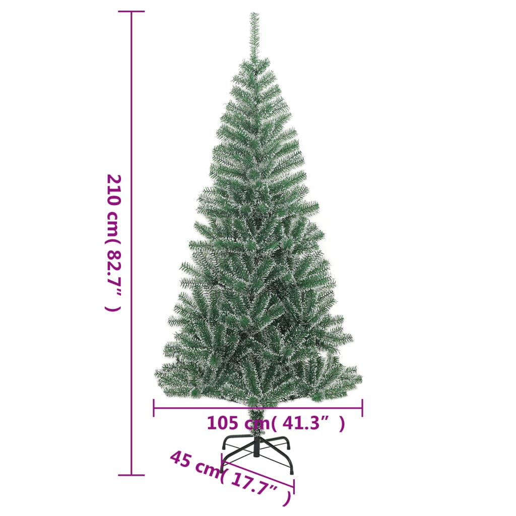 8720845472672_g_en_hd_6 vidaXL Artificial Christmas Tree with Flocked Snow Green 210 cm - Image 7
