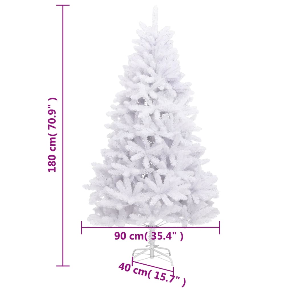8720845472788_g_en_hd_8 vidaXL Artificial Hinged Christmas Tree with Stand White 180 cm - Image 9