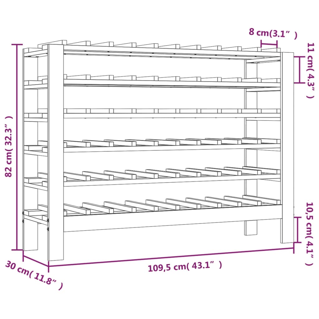 8720845520380_g_en_hd_5 vidaXL Wine Rack 109.5x30x82 cm Solid Wood Pine - Image 8